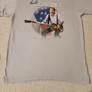 Men's Gray Graphic T-Shirt, Paul McCartney in Concert, SUMMER LIVE '09